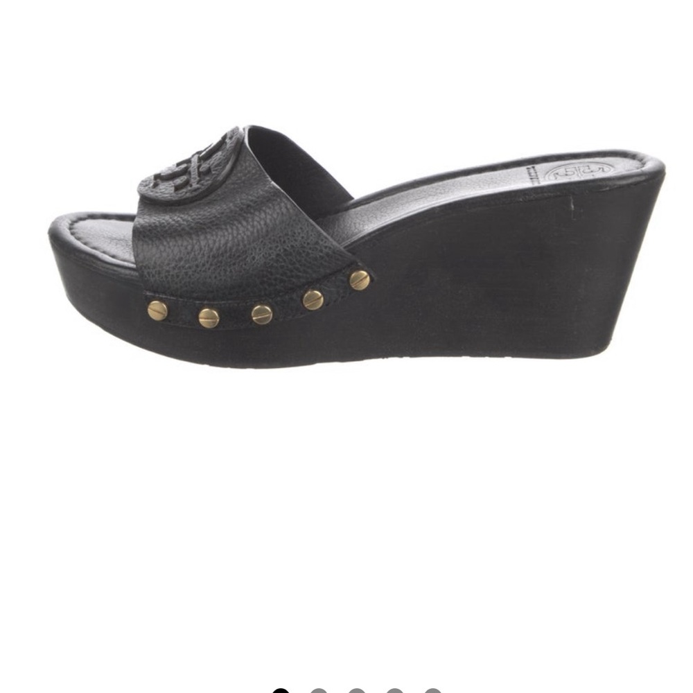 Tory Burch Patti Studded Wedge Platform EUC